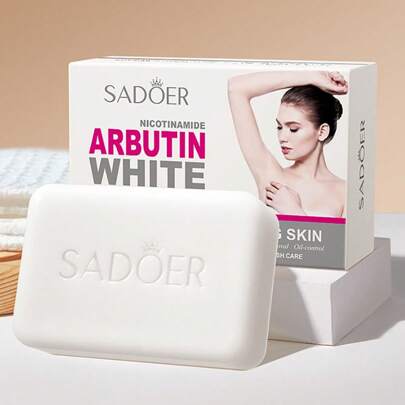 SADOER 100g Niacinamide Arbutin Handmade Soap Whitening Soap, Removes Blackheads, Brightens Skin Tone, Deep Cleansing Oil Control Bath Soap