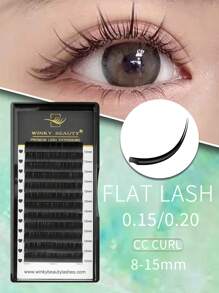 椭圆形扁平假睫毛，柔软丝滑，打造经典自然妆效，浓密单根，12排植入式单根假睫毛，优质钢丝，哑光黑，专业化妆睫毛托盘，单根睫毛长度8-15mm，睫毛簇，单根假睫毛，假睫毛 - CC - 查看 5