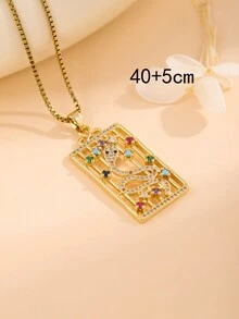 1條女性時尚金色鍊子,採用不銹鋼和銅鍍技術,微嵌鑲向日葵設計,適用於電子商務,優雅獨特 - 金黃色 - 查看 2