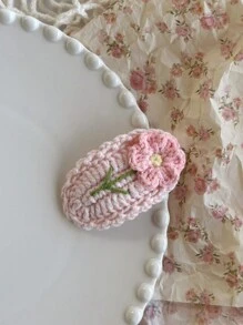 1 chiếc kẹp tóc bện nhiều màu sắc dễ thương bằng len dành cho nữ và bé gái, thủ công, lý tưởng để đeo hàng ngày, đi học, làm quà tặng cho bạn gái, gia đình và các cặp đôi, phụ kiện tóc, kẹp tóc, kẹp tóc, đồ dùng học tập - kẹp tóc hoa - Xem 14