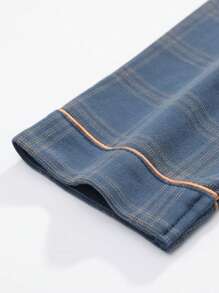 1set Men Plaid Long Sleeve Breathable Moisture Wicking Top & Pants Sleepwear Set(Spring & Autumn), Fall Winter Clothes