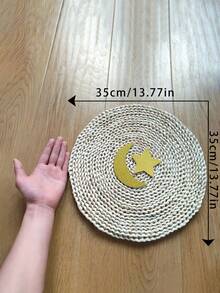Coș de perete țesut de 5 buc, decorațiuni pentru agățat ornament, decor pentru coș de perete agățat din ratan, coșuri decorative în stil boho, decor acasă, lucrat manual, rotund, țesut, decor pentru coș de perete suspendat - Aur - Vizualizare 5