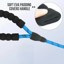 1 套寵物皮帶和項圈,反光皮帶和可調式尼龍項圈,適合中型、小型和大型犬 - 黑色 - 查看 5