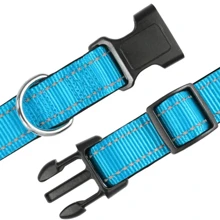 1 套寵物皮帶和項圈,反光皮帶和可調式尼龍項圈,適合中型、小型和大型犬 - 黑色 - 查看 6