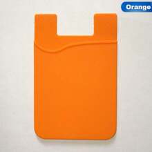 手機矽膠卡套 銀行卡公交卡ID卡貼紙 手機背後矽膠卡套 貼紙卡片包裝 - 玫紅色 - 查看 4