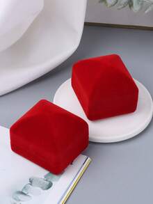 1 pieza Caja vintage con terciopelo para anillo de compromiso - Rojo - Ver 7