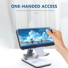 Mobile Phone Bracket Foldable Desktop Mobile Phone Bracket Multi-Functional Slouchy Tablet Universal Online Class Chasing Drama Network Live Lifting Bracket - White - View 5