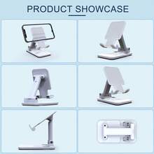 Mobile Phone Bracket Foldable Desktop Mobile Phone Bracket Multi-Functional Slouchy Tablet Universal Online Class Chasing Drama Network Live Lifting Bracket - White - View 3