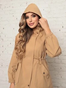 Women Trench Coats - Màu be - Xem 3