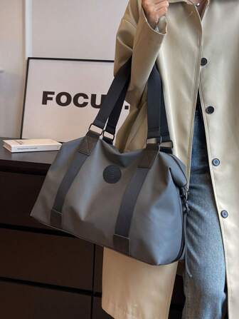 大容量旅行行李袋纯色健身包防水手提包男女皆宜，适合短途旅行、瑜伽、游泳等运动，行李袋旅行包旅行收纳包机场旅行服装旅行用品行李袋圣诞礼物创意女士女孩圣诞礼物送给妈妈的生日礼物妈妈朋友健身包运动包度假训练包节日包学校用品学校配件学校用品