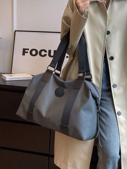 Bolsa de viaje de gran capacidad de unicolor, bolsa de fitness impermeable para hombres y mujeres, adecuada para viajes cortos, yoga, natación y otros deportes, bolsa de equipaje, bolsa de viaje, organizador de viaje, ropa de viaje, ideas de regalo de Navidad para mujeres y niñas, regalos de Navidad para mamá, regalo de cumpleaños para mamá, amiga, bolsa de gimnasio, bolsa deportiva, paquete de entrenamiento para vacaciones, bolsa para la escuela, accesorios escolares