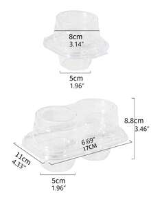 12pcs Clear Plastic Cake Cup Packing Boxes Muffin Dessert Cupcake Box Cookie Fruit Sushi Packaging Container - Clear - View 3