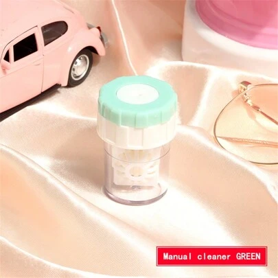 1入組隨身攜帶半自動化眼部護理清潔器，適用於隱形眼鏡手工清潔工具