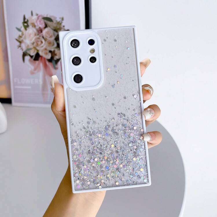 白色防摔漸變星空pc殼手機殼,適用於蘋果、三星、小米、oppo保護殼 - 白色 - 查看 1