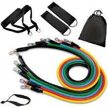 11pcs TPE Resistance Bands Set, Resistance Bands With Door Anchor, Handles, Carry Bag, Legs Ankle Straps, Exercise Bands, Workout Bands, For Home Gym, Fitness, Yoga & Pilates, Suitable For Beginners