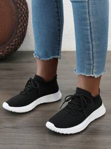 2024年春夏新款女式增高透氣跑步鞋,跳繩健身房鞋 - 黑色 - 查看 8