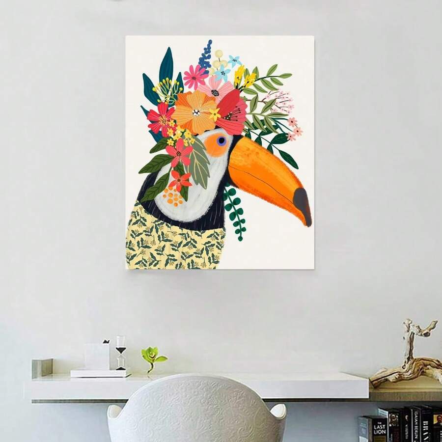 供初學者使用的大人數字油畫,動物初學者數字繪畫,diy數字油畫套裝,油畫配件,家居裝飾,無框 - AMMC6 - 查看 1