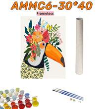 供初學者使用的大人數字油畫,動物初學者數字繪畫,diy數字油畫套裝,油畫配件,家居裝飾,無框 - AMMC6 - 查看 6