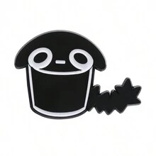 1 件有趣可愛黑貓造型卡通動物胸針,幽默珠寶配件適合男女日常佩戴 - 黑與白 - 查看 13