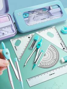 Circular Ruler Ruler Set Student Multifunctional Sets Ruler Drawing Tools Stationery Supplies,Rulers - Purple - View 2