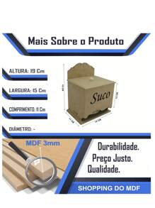 Shopping do MDF Storage And Organizer Bins - 米色 - 查看 3
