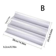 1個銀色法式長棍麵包烤盤,帶有2/3/4條溝槽,碳鋼防粘方便脫模烤模具 - 銀色 - 查看 8