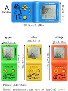 1pc Classic Handheld Game Console - Russian Block Big Screen, Vintage Pocket Game Player, Batteries Not Included