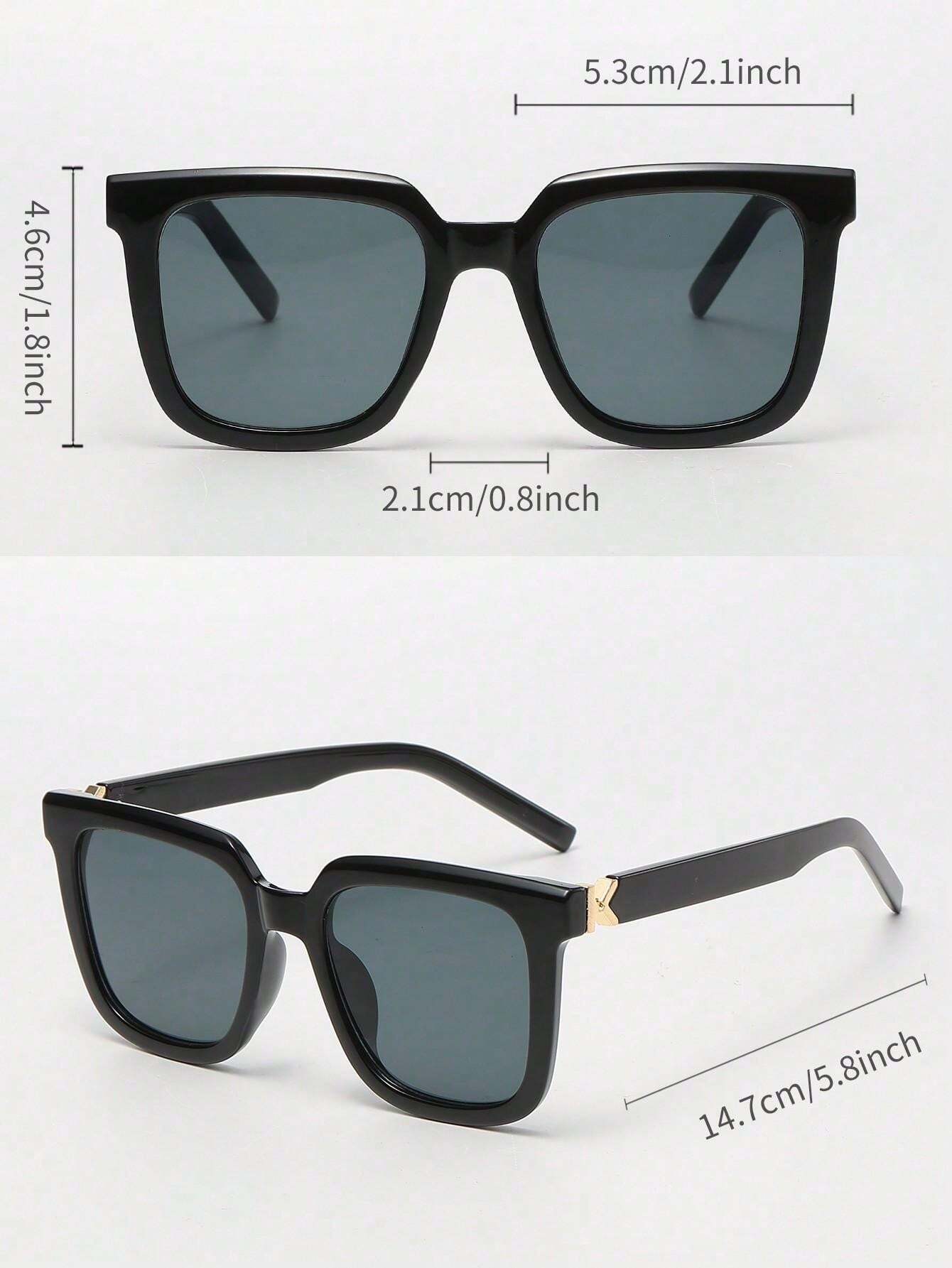 Vintage Square Oversized Plastic Sunglasses, For Men & Women, Fashion