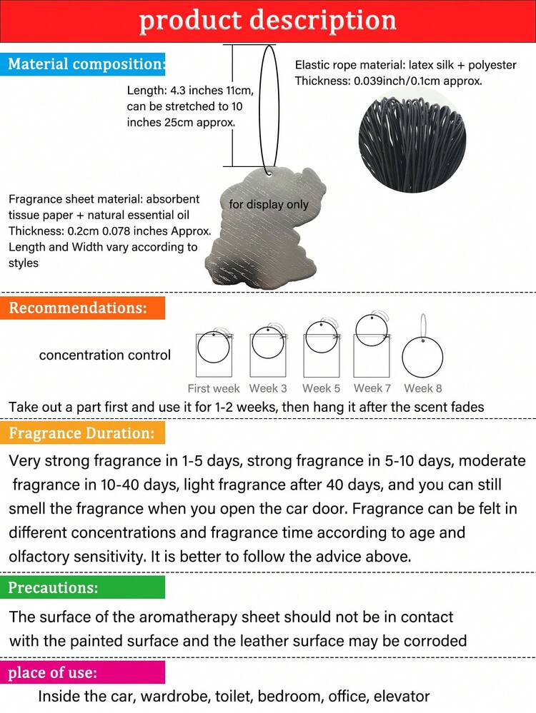 Difusor de fragancia para auto divertido e interesante, ambientador de aire con personaje de dibujos animados para colgar en el espejo retrovisor, clip de ventilación de auto, baño, dormitorio, sala de estar - Blanco - Añade 9
