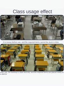 1pc 5 Layer Desk Side Hanging Storage Bag Pen Rack Desk Classroom Hanging Storage Bag With Side Bag Book Bag Desk Storage Multifunctional Large Capacity Hanging Book Bag Shelf Artifact - Black - View 7