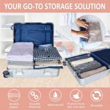 Roll Up Travel Compression Bags No Vacuum Needed For Travel Organizer Packing Travel Accessories Home Packing Organizers Vacuum Storage Bag - Clear - View 3