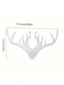 1pc Deer Horn Shaped Adhesive Key Rack, Decorative Storage Shelf, Hat Hook, Living Room Entryway Key Hook