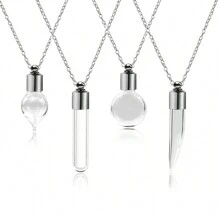1入diy水滴可開啟的鏈子項鍊,男女適用的水晶香水瓶血瓶吊墜頸帶珠寶項鍊