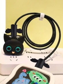 6入組EVA電線收納袋+ 1.5m貓頭收線器+ TPU充電頭保護套+ 20W快速充電數據線，適用於12/13/14系列 - 黑色 - 查看 5