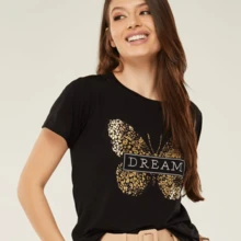 Blusa T-SHIRT estampada BORBOLETA dream