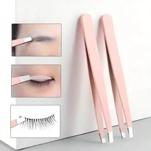 1支德国制造不锈钢眉镊，斜口拔毛镊，化妆，便宜，房间装饰，梳妆台，旅行，卧室，化妆配件，镊子，便宜，圣诞礼物，化妆品，化妆工具，便宜货，礼物，女士礼物，圣诞礼物，赠品，旅行，便宜货，旅行必备 - 藕粉色 - 查看 4