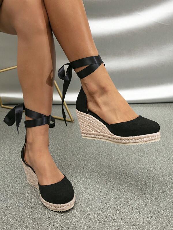 Platform Wedge Sandals For Women, Cross Strap High Heel Sandals With Exquisite Design, Perfect For Summer Beach