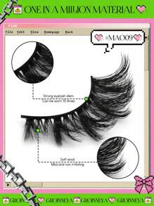 GROINNEYA Cat Eye Lashes 5 Pairs Faux Mink Eyelashes Fox Eye Lashes Winged Lashes Natural Look Wispy Mink Eyelashes Full Strip Lashes Makeup(3DMAO-09) - Black - View 3