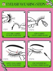 GROINNEYA Cat Eye Lashes 5 Pairs Faux Mink Eyelashes Fox Eye Lashes Winged Lashes Natural Look Wispy Mink Eyelashes Full Strip Lashes Makeup(3DMAO-09) - Black - View 7
