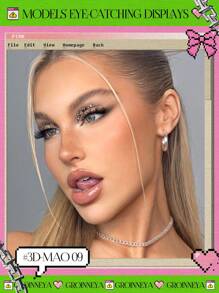 GROINNEYA Cat Eye Lashes 5 Pairs Faux Mink Eyelashes Fox Eye Lashes Winged Lashes Natural Look Wispy Mink Eyelashes Full Strip Lashes Makeup(3DMAO-09) - Black - View 2