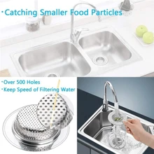 Coladera Tarja Fregadero Cocina Acero Inoxidable 9 Cm 2 Pzs - Gris - Ver 4