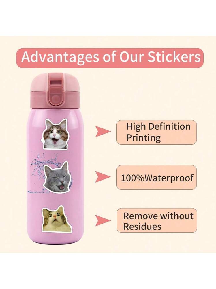 100 Adesivi Meme Cani E Gatti Impermeabili, Sticker Animali Divertenti Per Laptop, Bottiglie E Skateboard