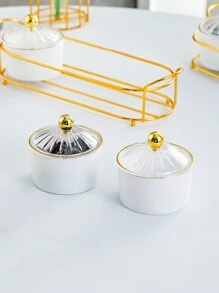 1套，帶蓋和手柄的分隔式食品盤-零食盒子，用於攜帶式點心盤，透明糖果、水果、堅果、零食組織者-最適合聚會和娛樂活動 - 白色 - 查看 6