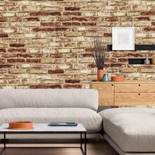 1 Cuộn Retro Đỏ  Gạch Textured Vinyl Giấy dán tường , Không thấm nước & Chống thấm dầu , Nhà  Phòng bếp Phòng ngủ Phòng khách Đồ nội thất Cải tạo Hình dán - Đỏ - Xem 7