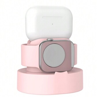 1pc Simple Classic Silicone 3-In-1 Stand Compatible With Apple Watch Charging Stand, Compatible With Apple Watch 38/40/41/42/44/45/49mm, Compatible With Apple Watch Ultra/Se/8/7/6/5/4/3/2/1 Stand For Women And Men