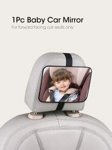1pc Square Baby Car Mirror - Black - View 1