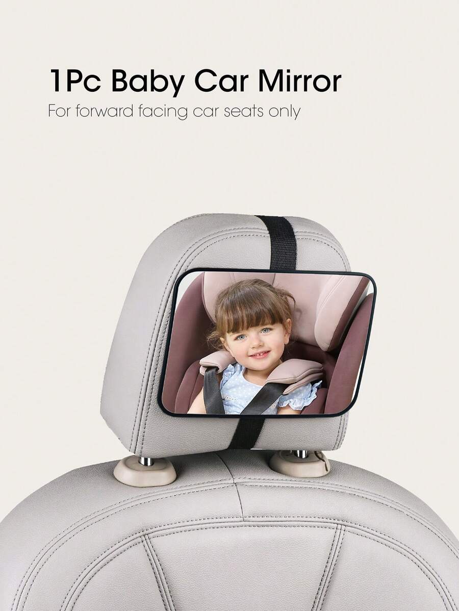1pc Square Baby Car Mirror - Black - View 1