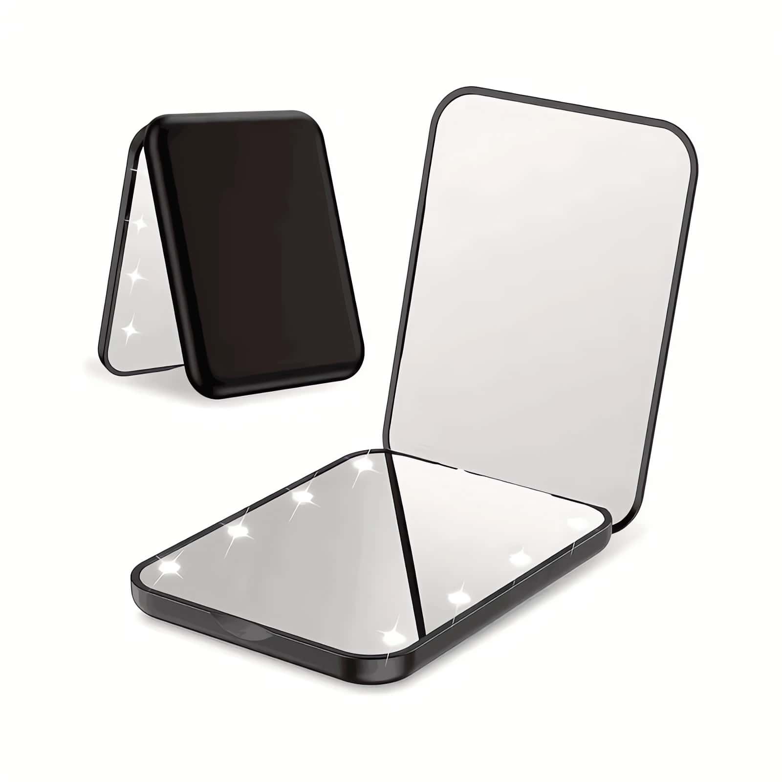 Led Pocket Makeup Mirror, 1x/3x Magnifying Led Mini Compact Travel ...