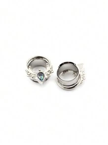 2 Stücke Ohrdehner Aus Edelstahl Mit Tropfenform, Ohr Tunnel Stöpsel, Fleisch Dehnungs Messgeräte, Unisex Körperschmuck