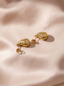 1 đôi Premium & Tối giản Thiết kế Giọt nước & Gầy Cong Hình dạng Thép không gỉ Mạ vàng Bông tai stud , Thích hợp Đối với Mặc hàng ngày NỮ - Loại C - Xem 5